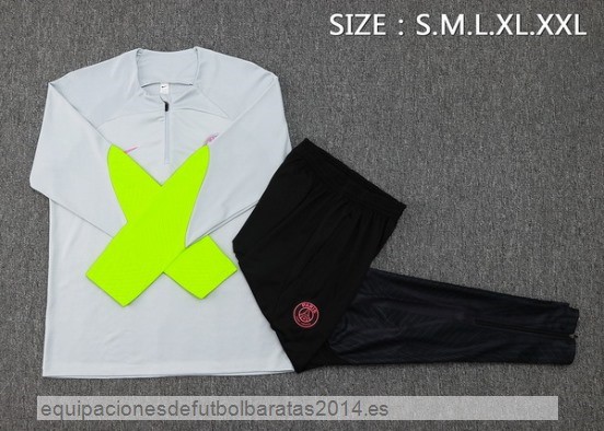 Nuevo Conjunto Completo Sudadera Entrenamiento Paris Saint Germain 23/24 Gris Verde Negro Baratas